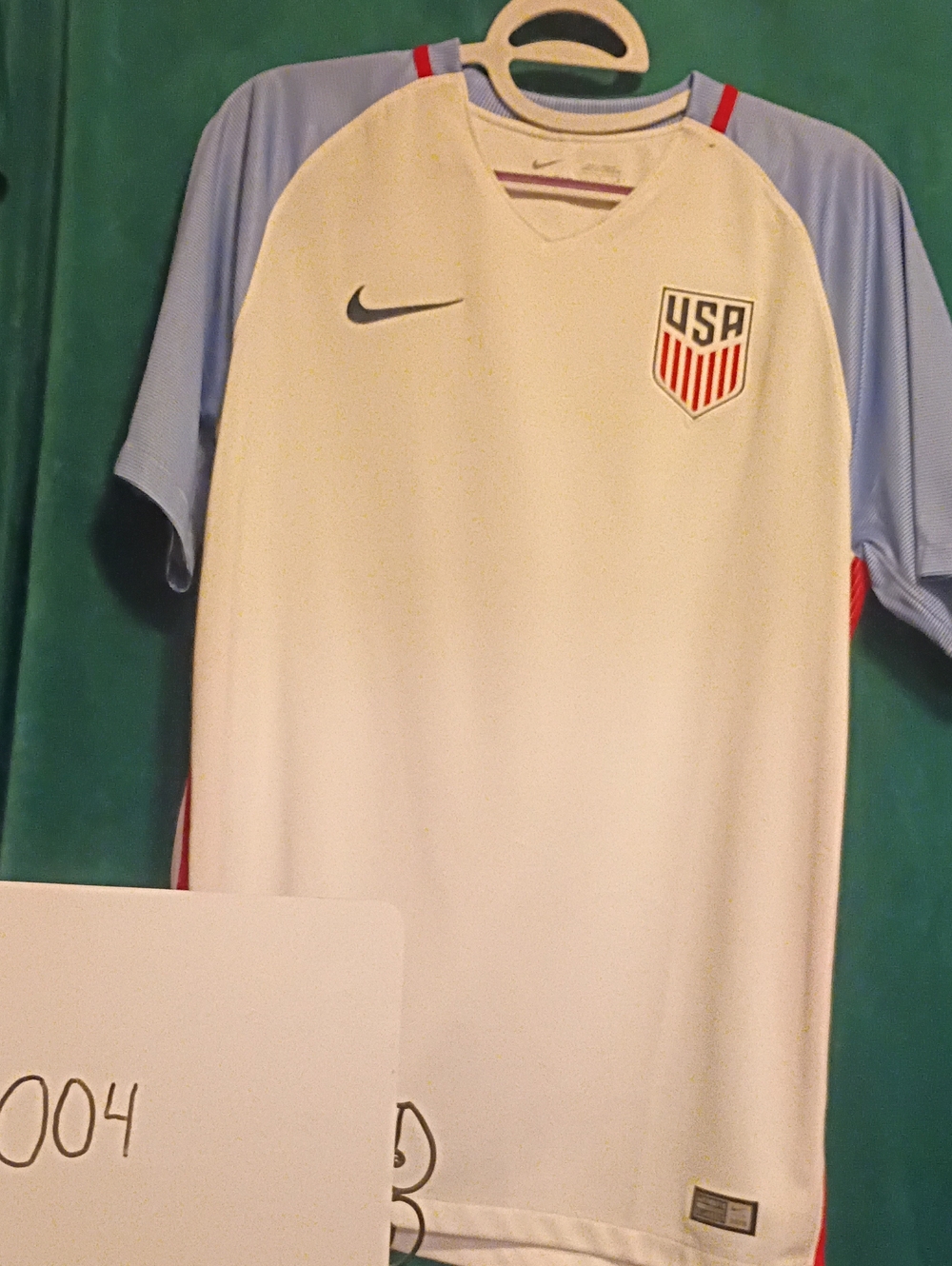 Nike Mens White and Light Blue USA Soccer Jersey